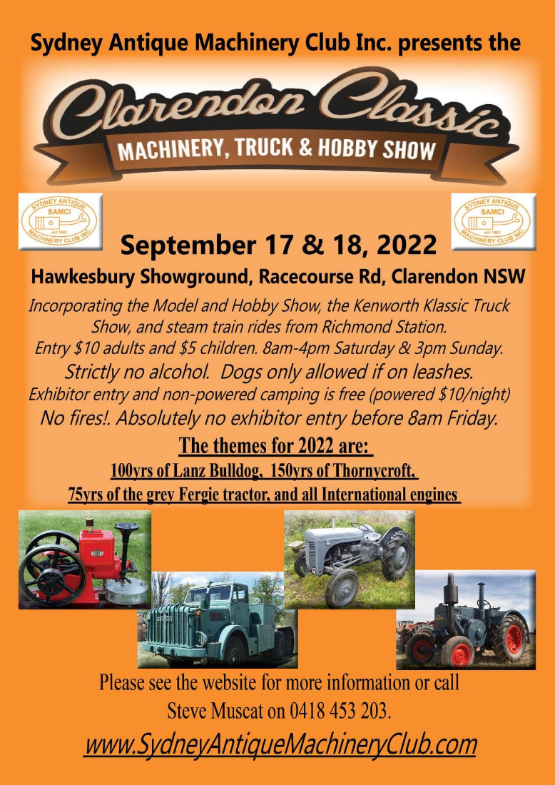 Poster for the the Claredon Classic 2022 Truck and Machinery Show