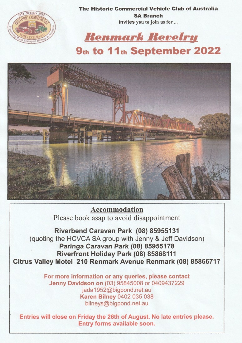 Image of the flyer for the Renmark Revelry 9th to 11th September.